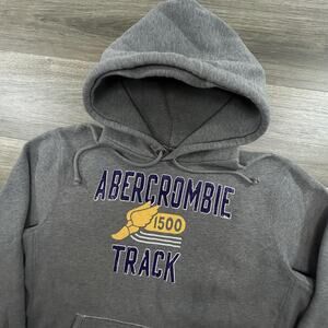 Vintage Abercrombie Hoodie Mens Medium Track Winged Foot Sweatshirt Running Y2K
